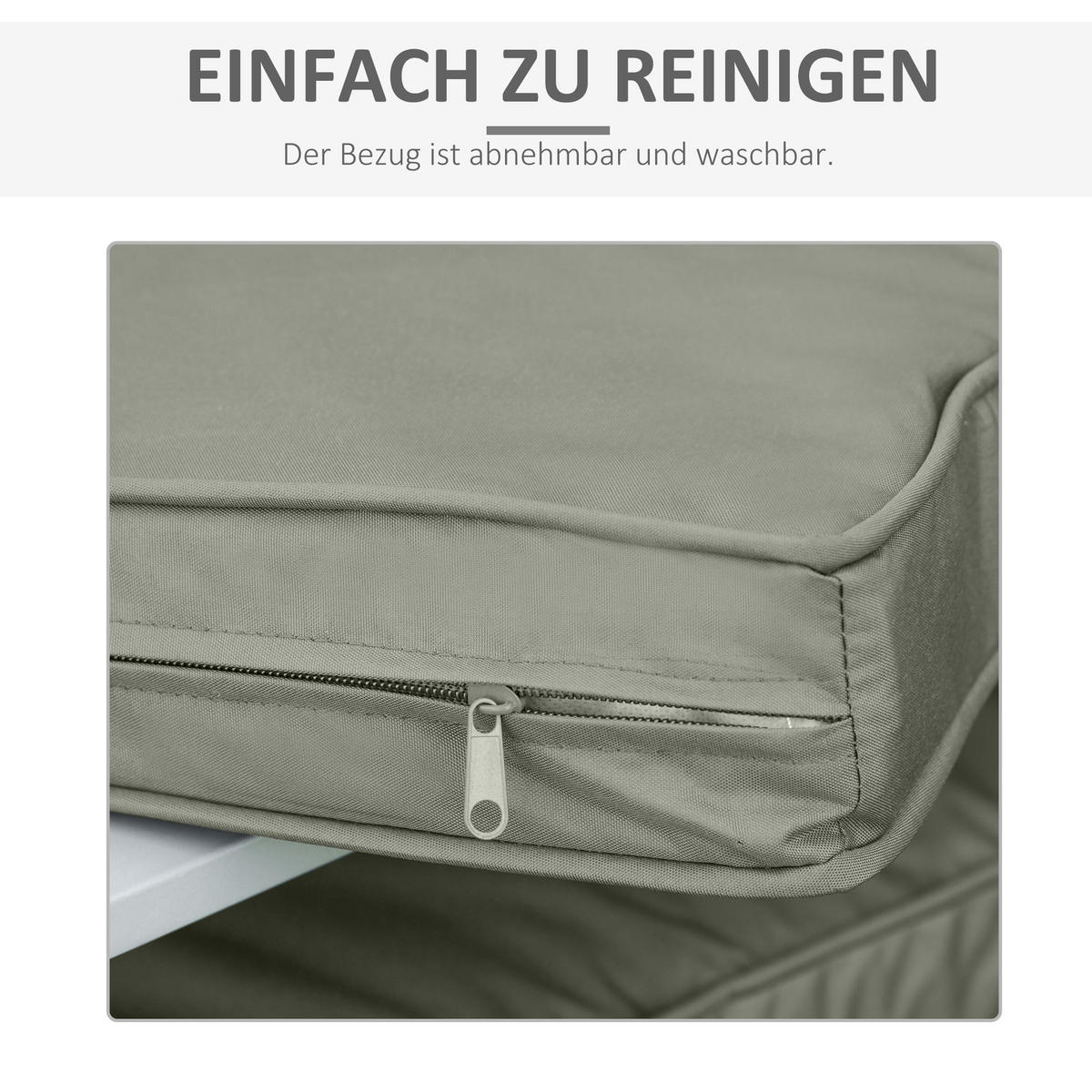 SITZKISSEN 2er-Set 56 x 52 cm - Dunkelgrau, Kunststoff (52/7/56cm) - Outsunny