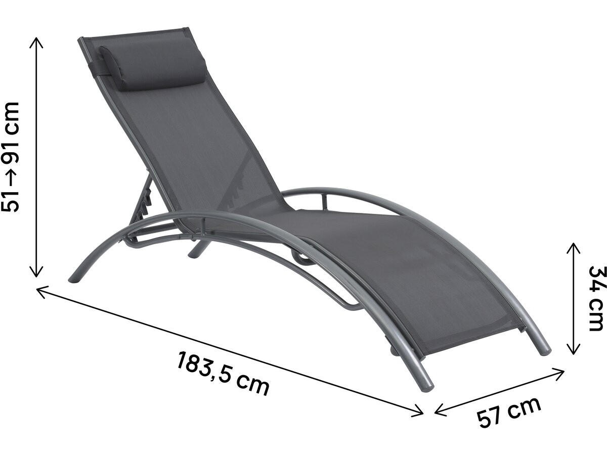 SONNENLIEGE Beauty 2er-Set Dunkelgrau - Dunkelgrau, Textil/Metall (181/93/58cm) - Habitat Garten