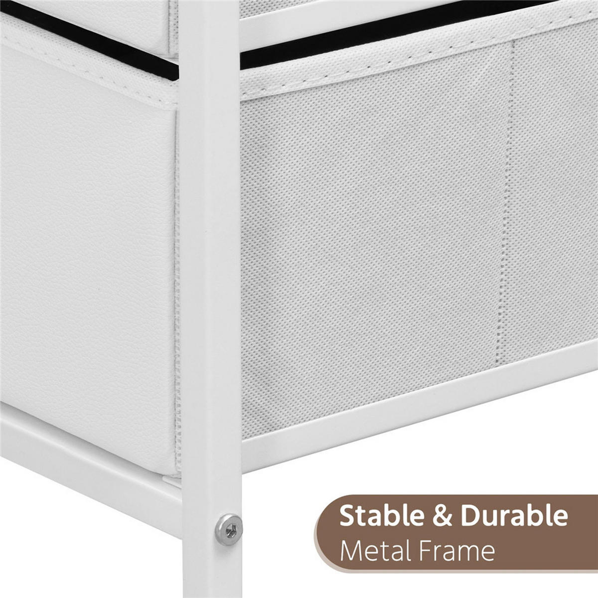 NACHTTISCH 40/60/30 cm mit 2 Schubladen - Weiß, Metall (40/60/30cm) - Kaket
