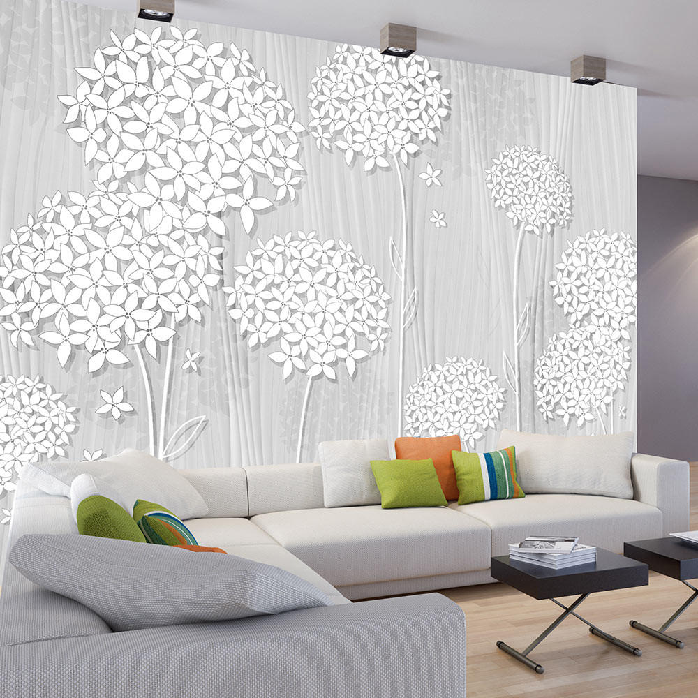 SELBSTKLEBENDE FOTOTAPETE 392/280 cm - Weiß/Grau, Kunststoff/Textil (392/1cm) - KUNSTLOFT
