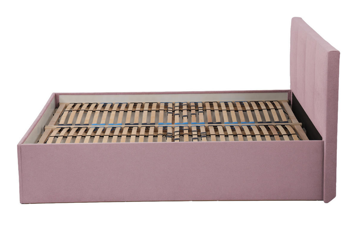 POLSTERBETT Dalas Rose 200 x 200 x 40 cm Stauraum Mit hochwertiger Matratze H2 (bis 100 kg) und Lattenrost - Rosa, Holz (200/200cm) - Halmon Schlafkomfort Betten 