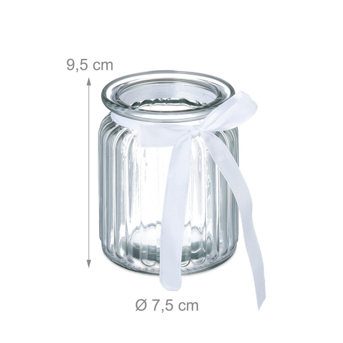 12xWINDLICHT - Transparent, Glas/Textil (9.5cm) - Relaxdays