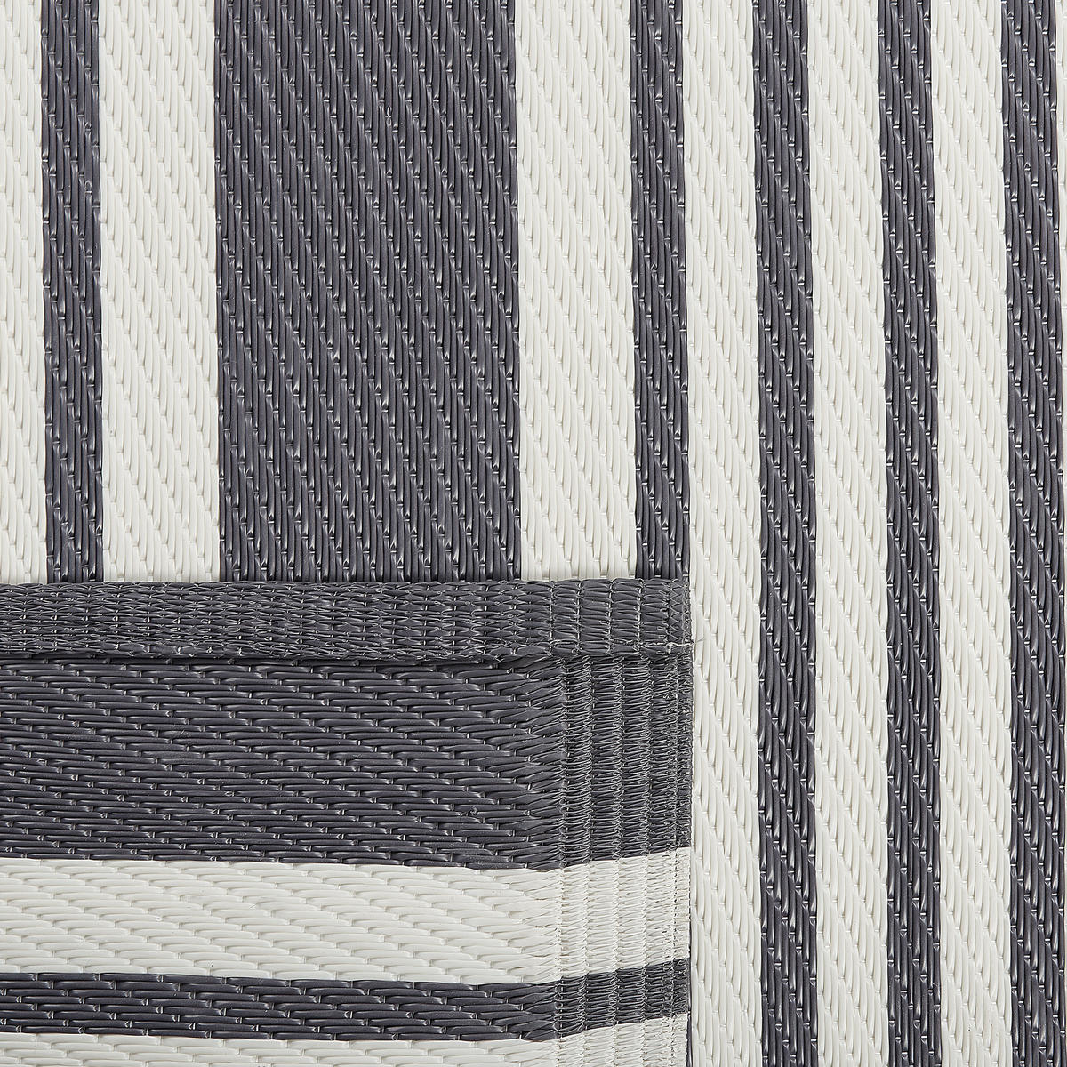 OUTDOOR-TEPPICH Delhi 180/120 cm - Schwarz, Kunststoff (120/180cm) - Beliani