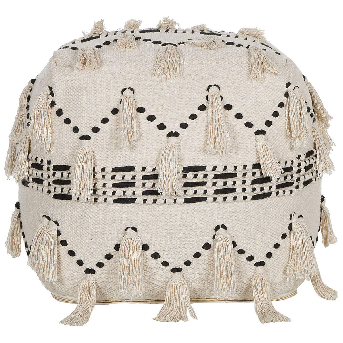POUF Thondi 50/50/50 cm - Beige, Naturmaterialien/Textil (50/50/50cm) - Beliani