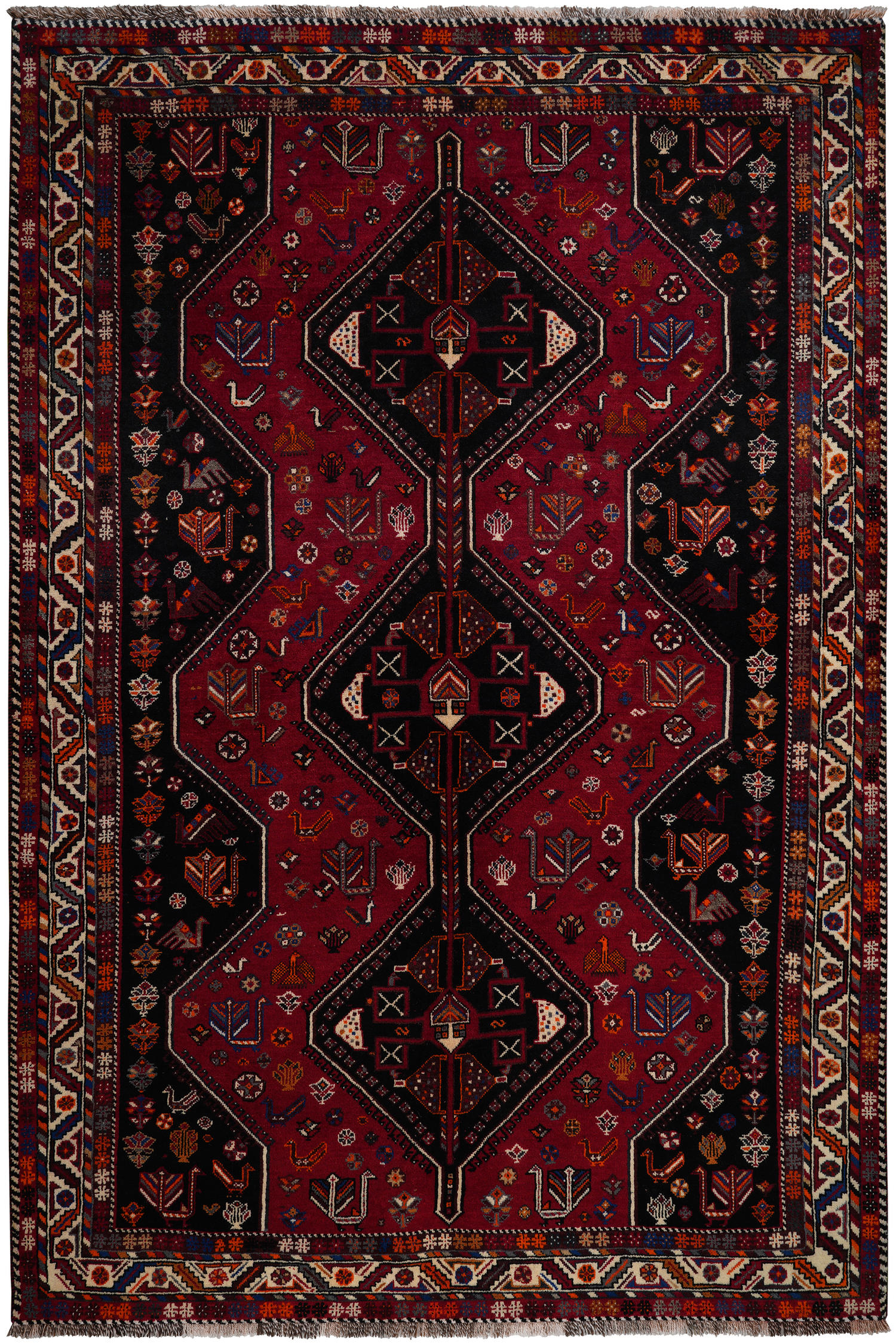 TEPPICH Gashgai Rot 268/177 cm Schurwolle - Rot, Textil (177/268cm) - Looma