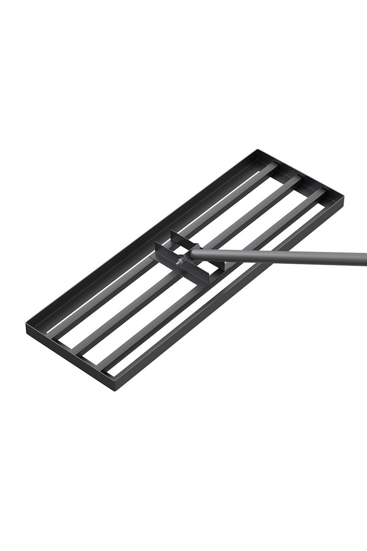 RASENRECHEN aus Kohlenstoffstahl in Schwarz zerlegbar dreiteiliger Stiel platzsparend langlebig 76 x 25 x 213 cm - Schwarz, Metall (76/213cm) - Livingandhome
