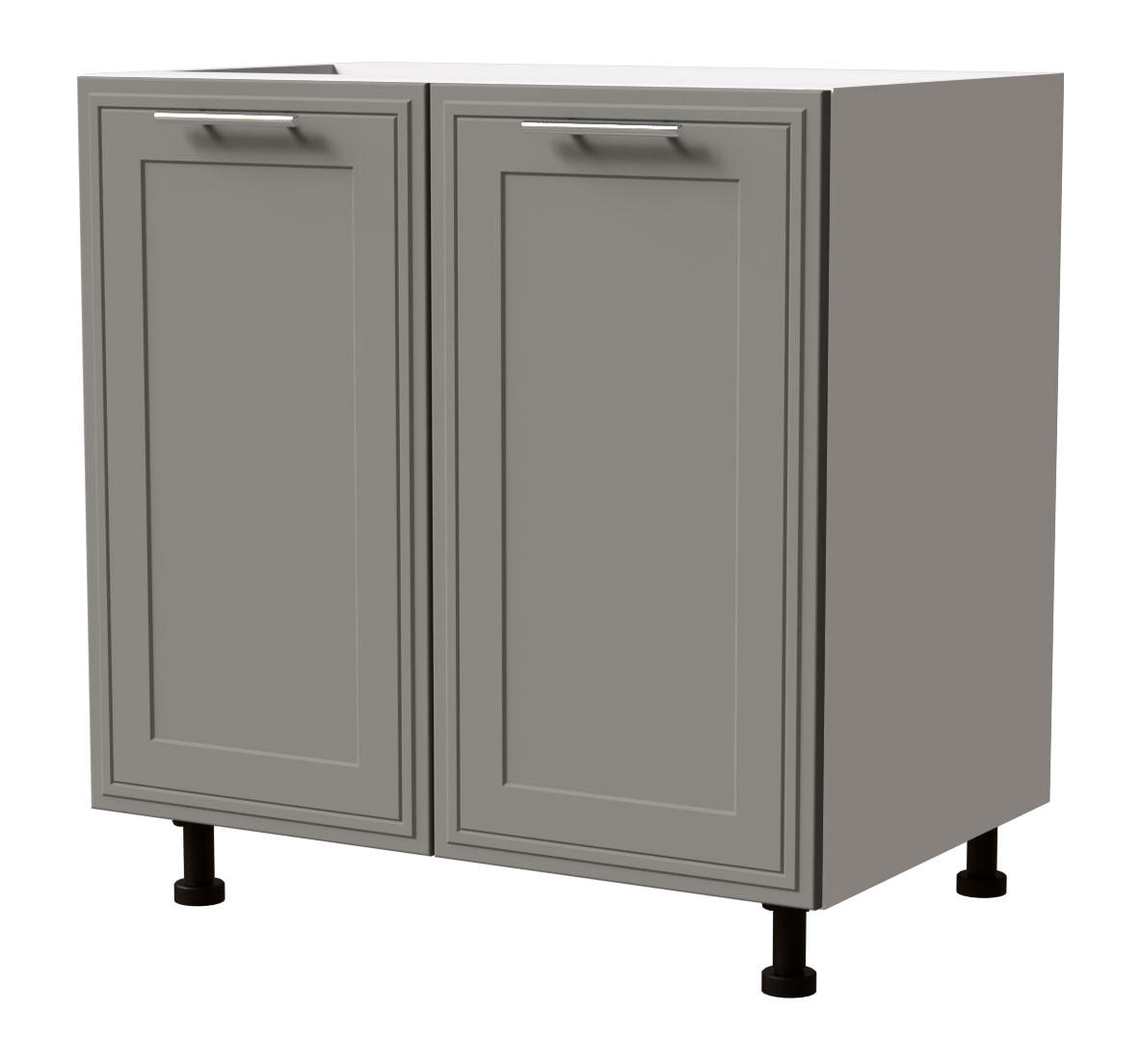 UNTERSCHRANK Salo D11/80 Weiß / Dust Grey Matt 80 / 50 / 82cm - Weiß/Grau, Holz/Holzwerkstoff (80/82/50cm) - Feldmann-Wohnen