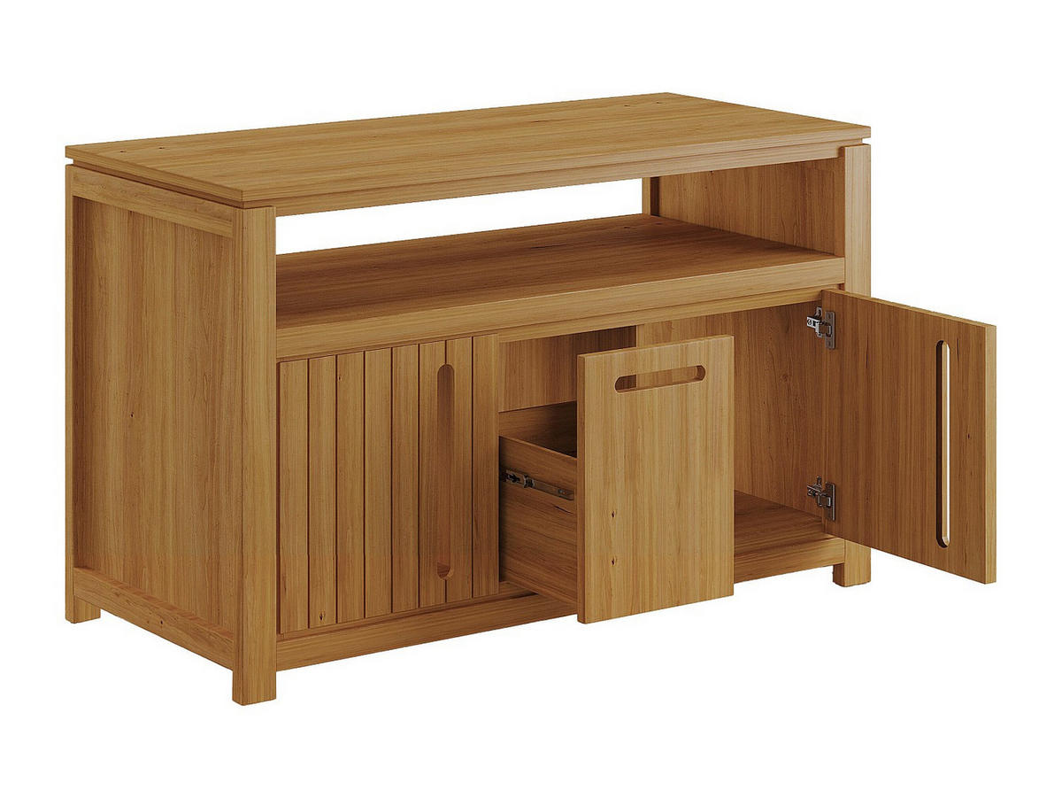 WASCHBECKENUNTERSCHRANK - 120 cm x 55 cm - Holz, Platte - Naturfarben Hell - SARATOK - Naturfarben, Holz (120/75/55cm) - Vente-Unique