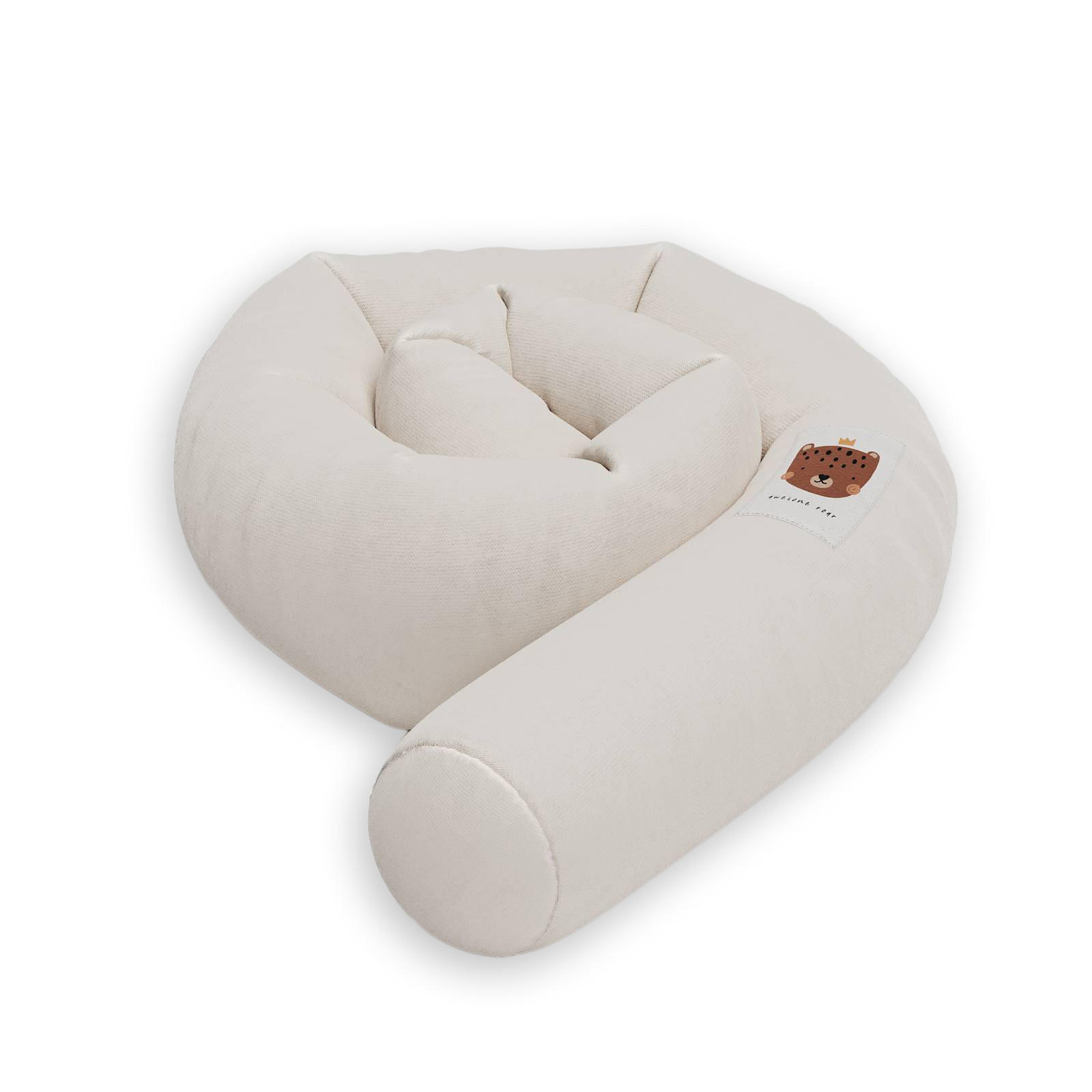 NESTCHENSCHLANGE Cozy "Cute Tiger Coconut Milk" 190 cm Bettschlange - Beige/Braun, Textil (15/190cm) - Sämann – make a difference.