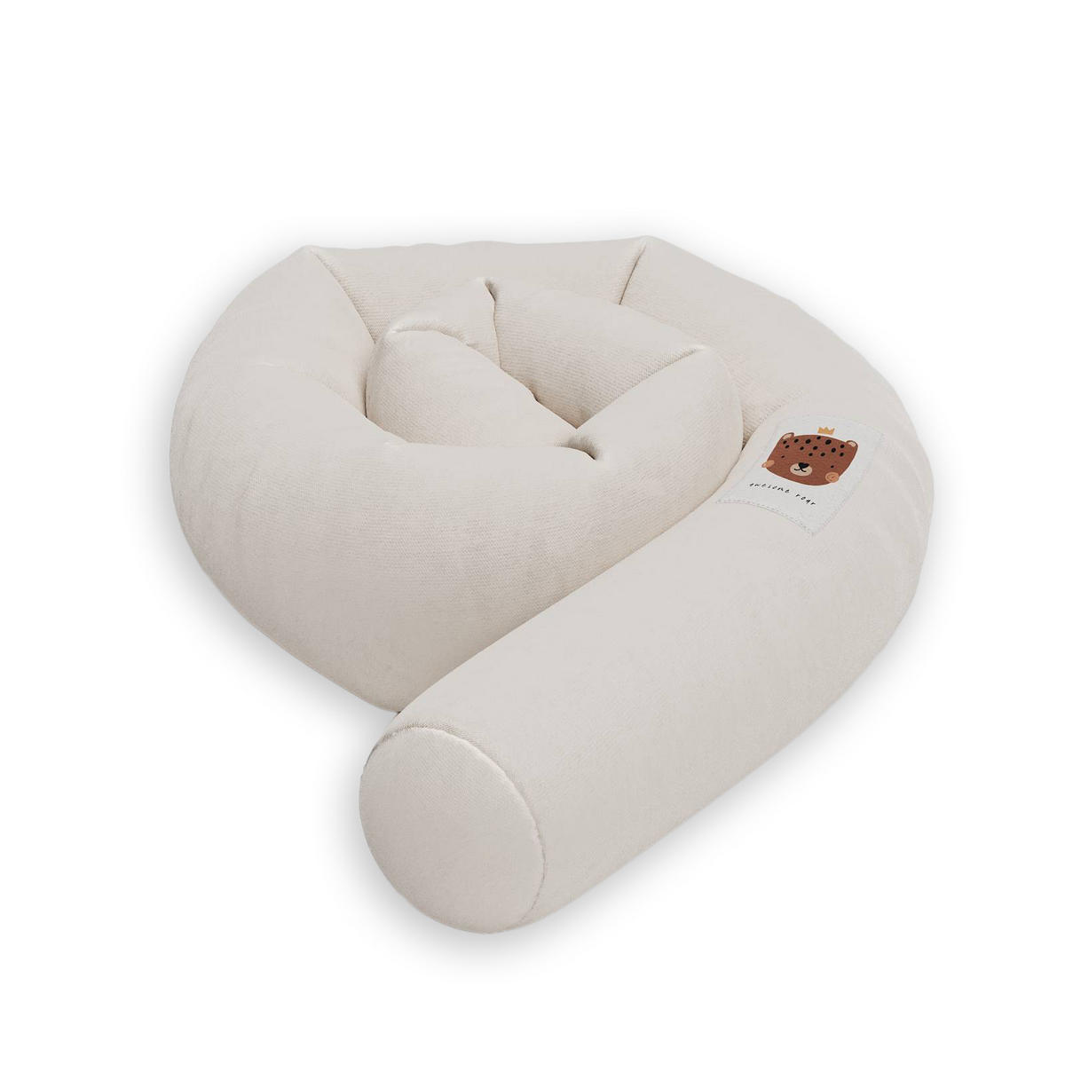 NESTCHENSCHLANGE Cozy "Cute Tiger Coconut Milk" 190 cm Bettschlange - Beige/Braun, Textil (15/190cm) - Sämann – make a difference.