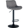BARHOCKER Samt dunkelgrau - Dunkelgrau/Schwarz, Textil/Metall (48/81/54cm) - CLP