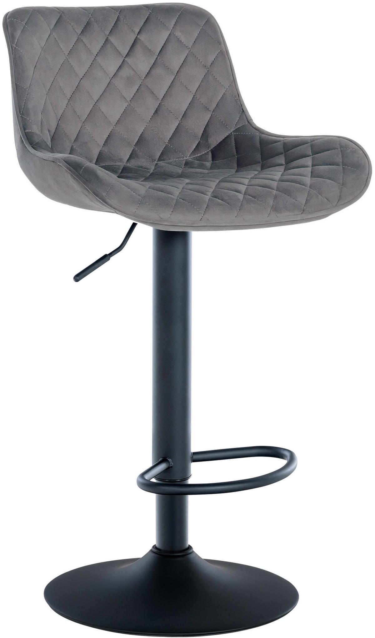 BARHOCKER Samt dunkelgrau - Dunkelgrau/Schwarz, Textil/Metall (48/81/54cm) - CLP