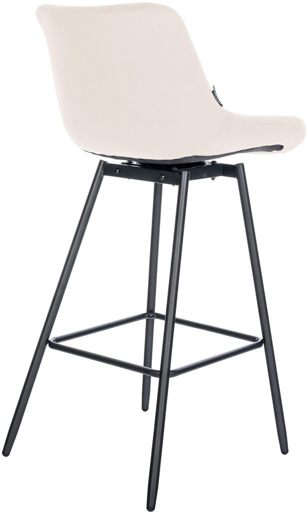 BARHOCKER Samt creme - Creme/Schwarz, Textil/Metall (49/105/56cm) - CLP