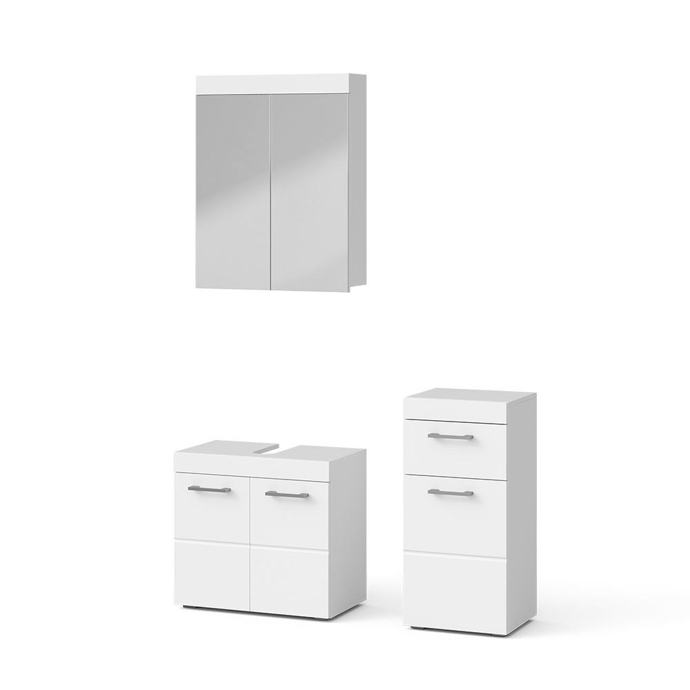 BADRUMSMÖBELSET Luna Vit 3 delar 56/60/34 cm
