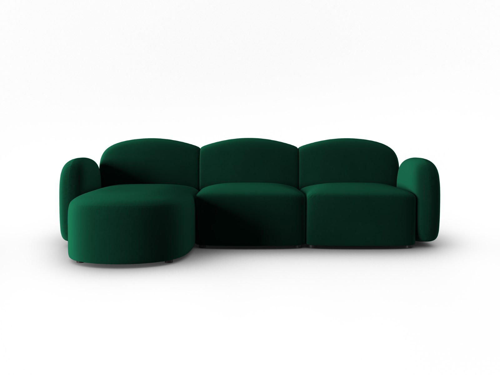ECKSOFA links Blair aus Samt flaschengrün 4 Sitzplätze - Grün, Textil (155/272cm) - Micadoni