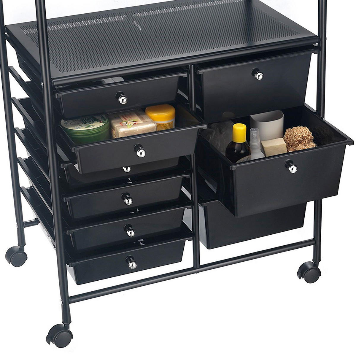 BADROLLWAGEN MARITA - Schwarz, Kunststoff/Metall (63/97/39cm) - IDIMEX