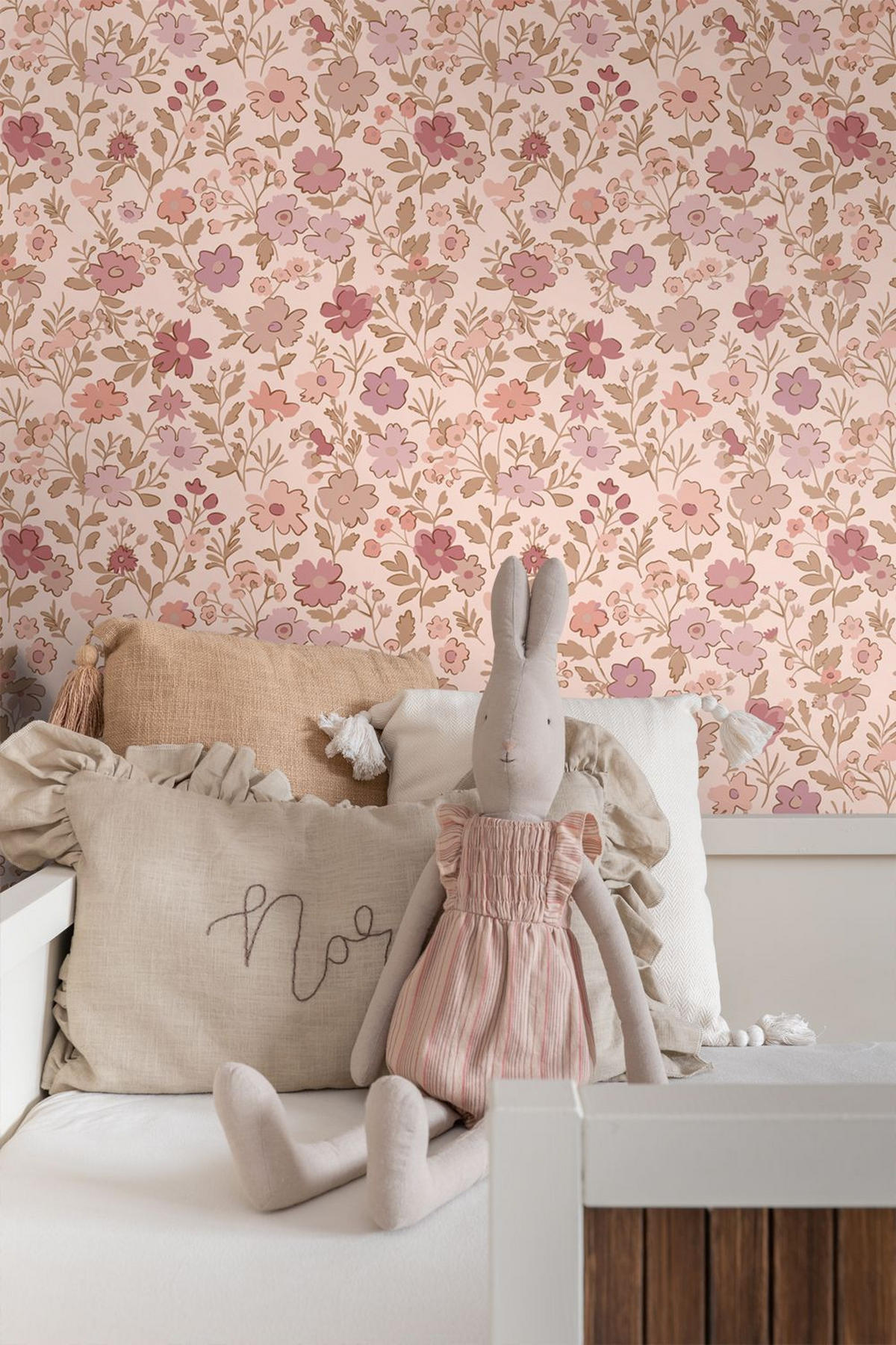 TAPETE Blumen 50 x 900 cm - Pink, Papier (50/0.1cm) - ESTAhome