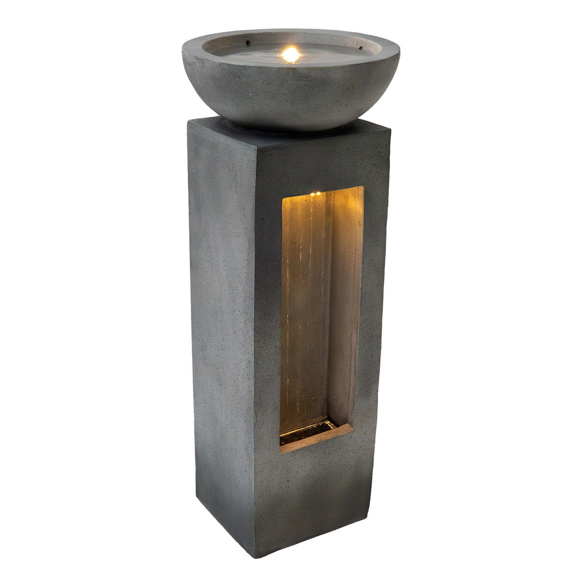 GARTENBRUNNEN Grau "Serenity Falls" - Grau, Stein (40/40/105cm) - Monstershop