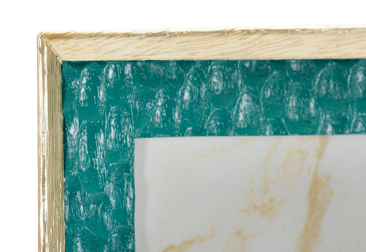 BILDERRAHMEN Grent, Fotoformat 20 x 25 cm, grün und goldfarben, Polyresin und Glas, Rahmen 25,3 x 2 x 30,3 cm - Goldfarben/Grün, Glas/Kunststoff (25.3/30.3/2cm) - Mauro Ferretti
