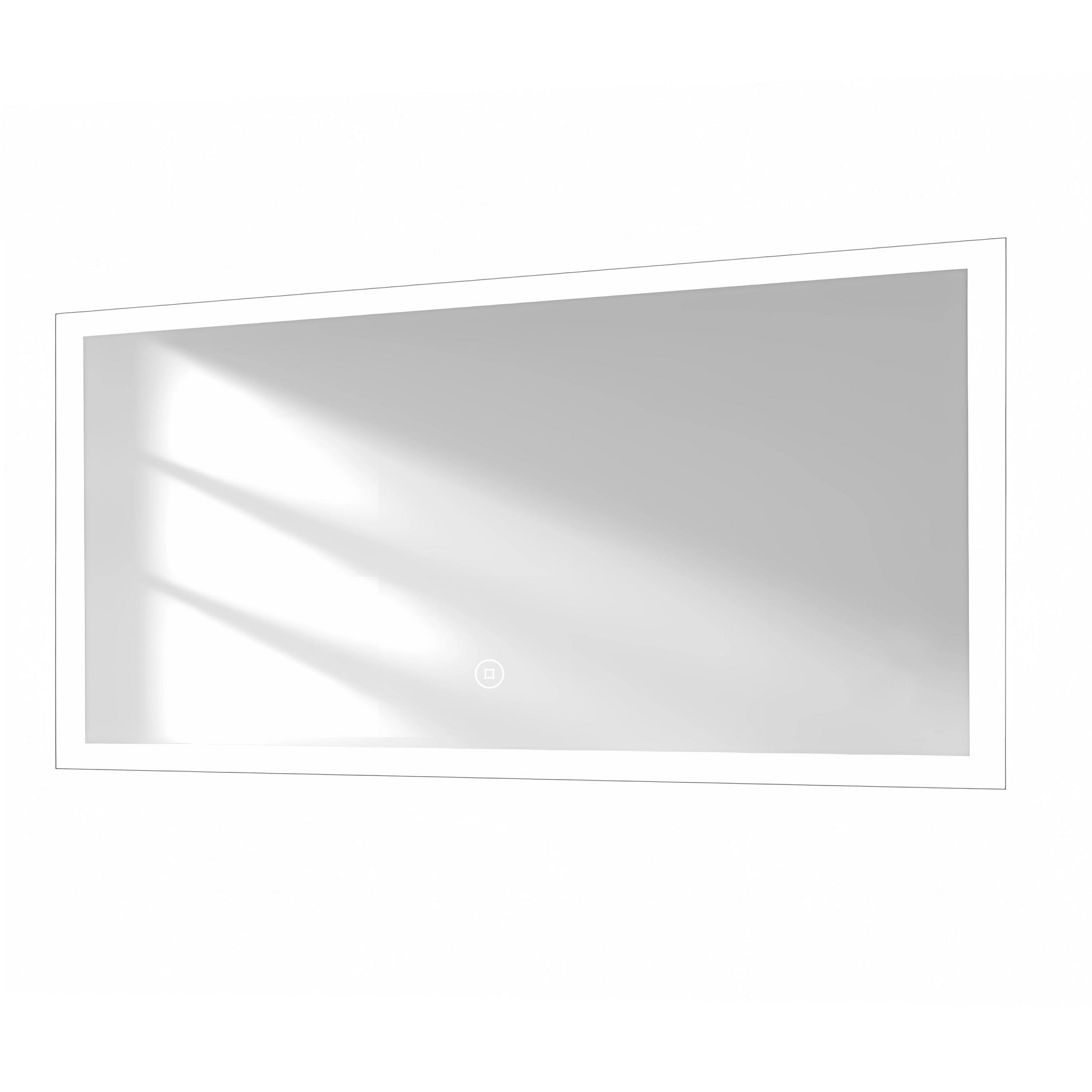 BADSPIEGEL mit Touch-Bedienung Beleuchtung 120/60/3,5 cm - Weiß, Glas (60/3.5/120cm) - EMKE