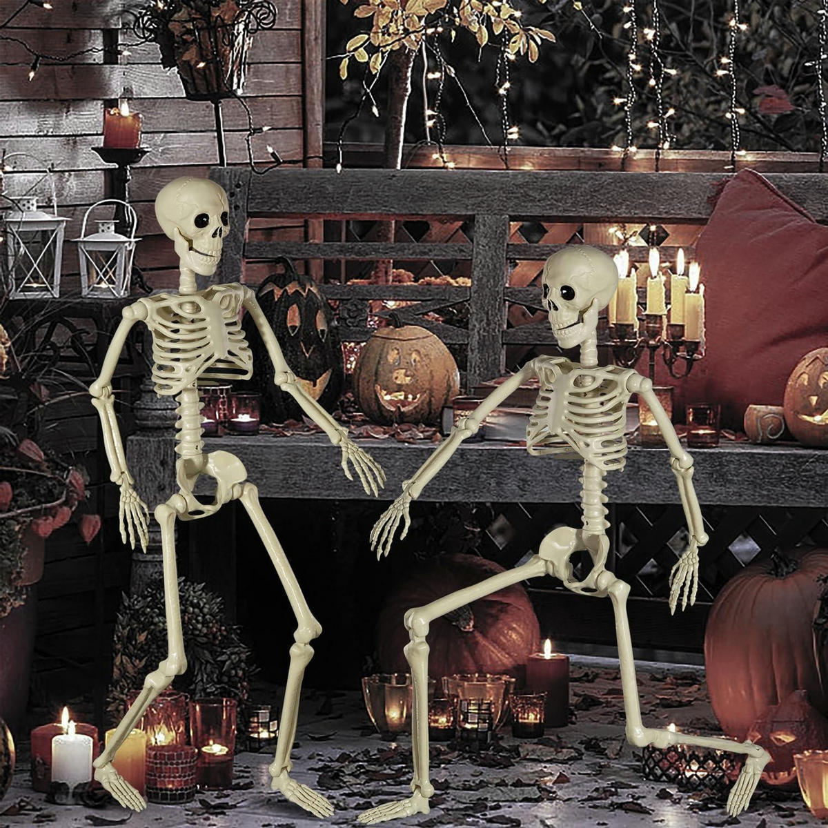 HALLOWEEN-SKELETT 90 cm mit beweglichen Gelenken - Weiß, Kunststoff (10/5/30cm)