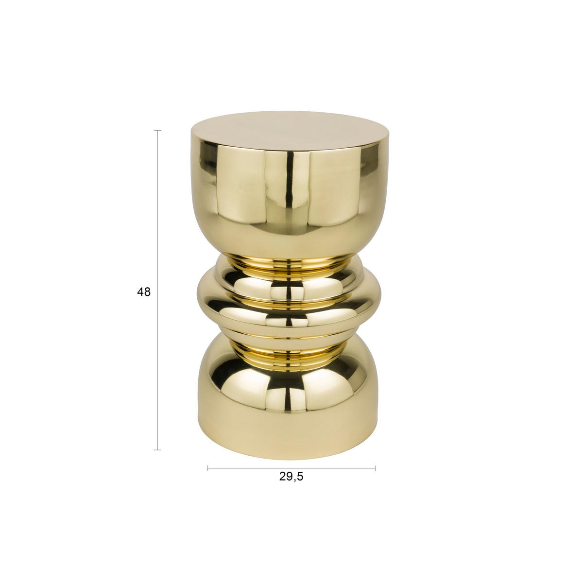 BEISTELLTISCH Kinga Gold - Goldfarben, Metall (29.5/29.5/48cm) - Housecraft Living