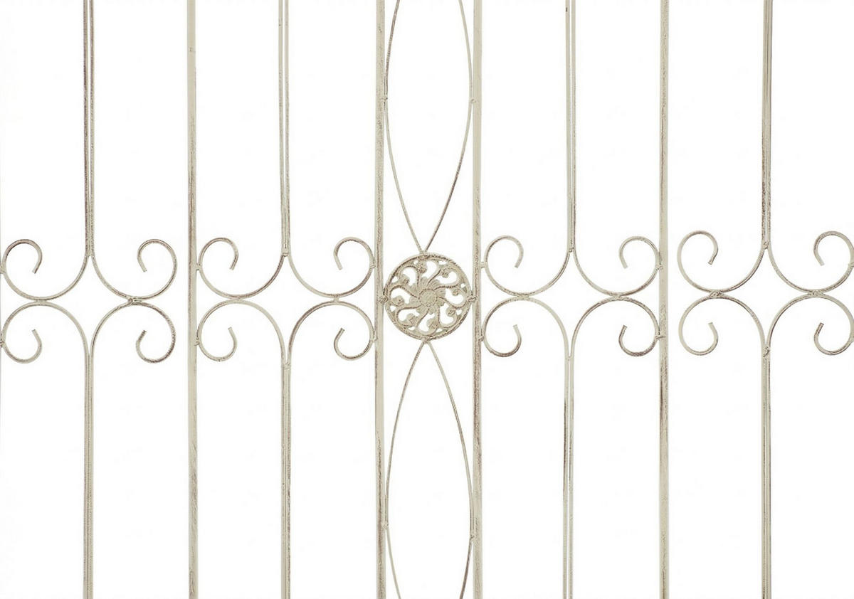 GARTENZAUN Linus Antik 124x1x116cm Metall Antik-Creme Steckzaun - Creme, Metall (124/116cm) - DELUKE