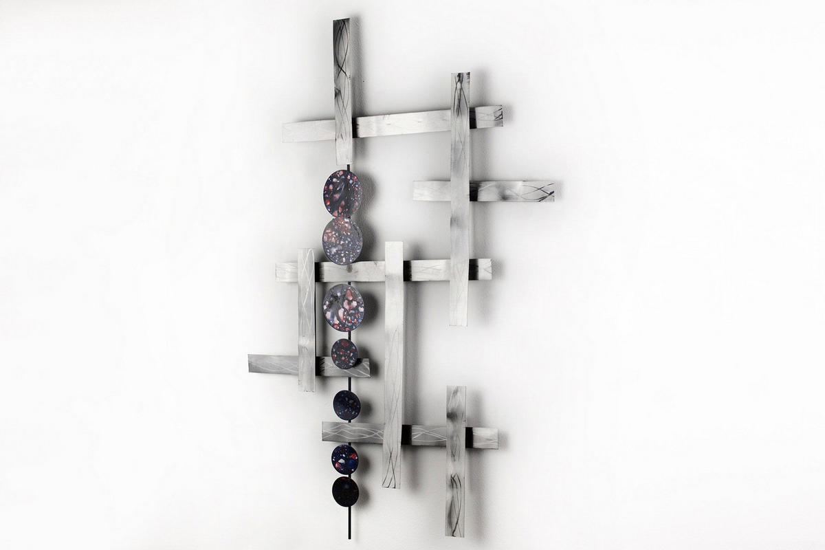 WANDDEKO Silber 70/109 cm - Silberfarben/Schwarz, Metall (2.4/109/6cm) - KUNSTLOFT