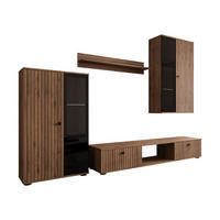 WOHNWAND Salsa II - Nussbaumfarben/Schwarz, Holzwerkstoff/Kunststoff (235/180/41cm) - MIRJAN24