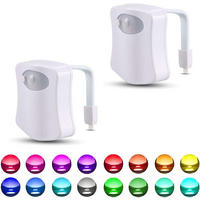 TOILETTENLICHT mit Bewegungssensor, mehrfarbig, 6,8/6,7/1,7 cm,2er-Pack - Weiß, Kunststoff (7/10/9cm)