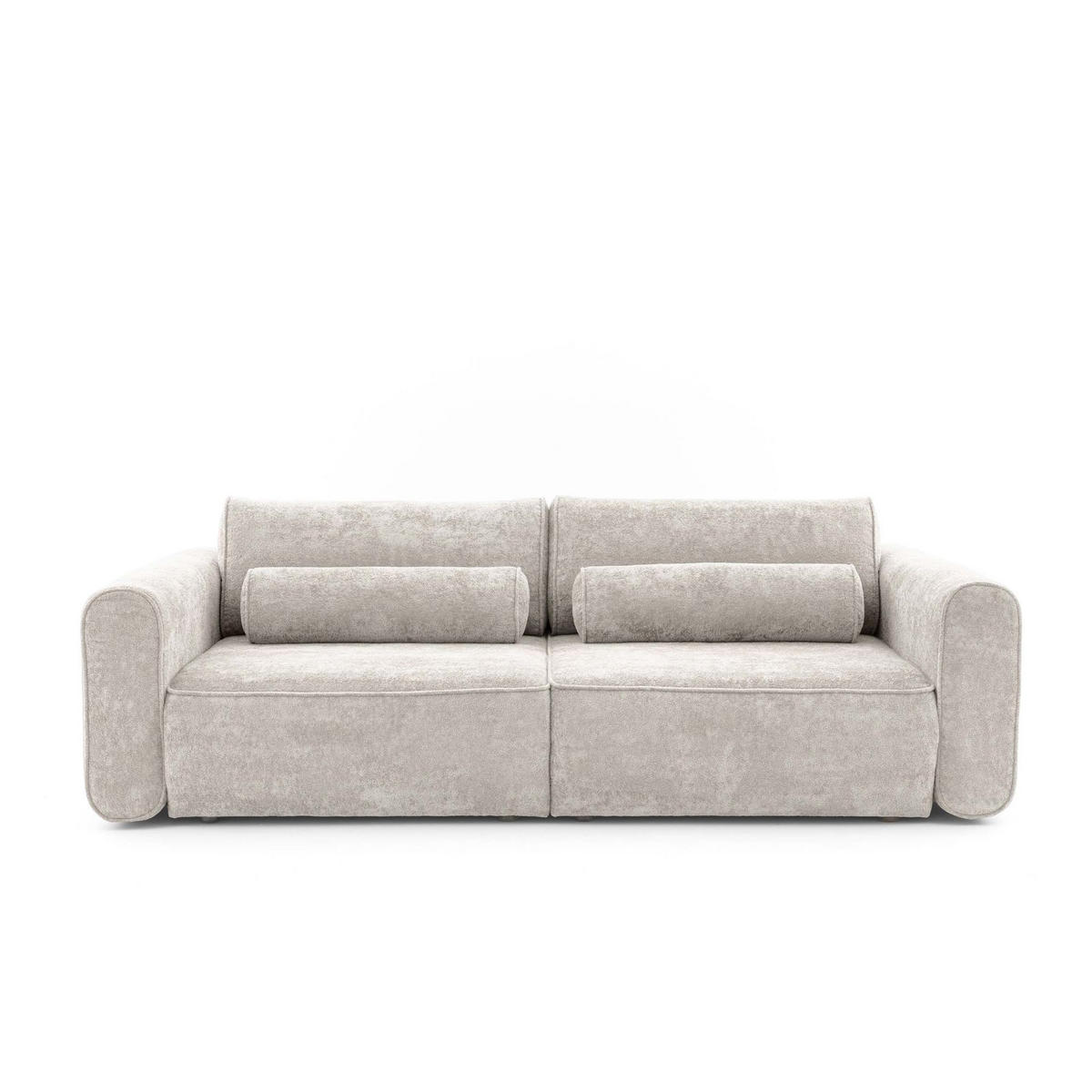 ECKSOFA MOTION mit Schlaffunktion 130x200 Webstoff Beige - Beige/Schwarz, Holz/Textil (250/166cm) - Muffo