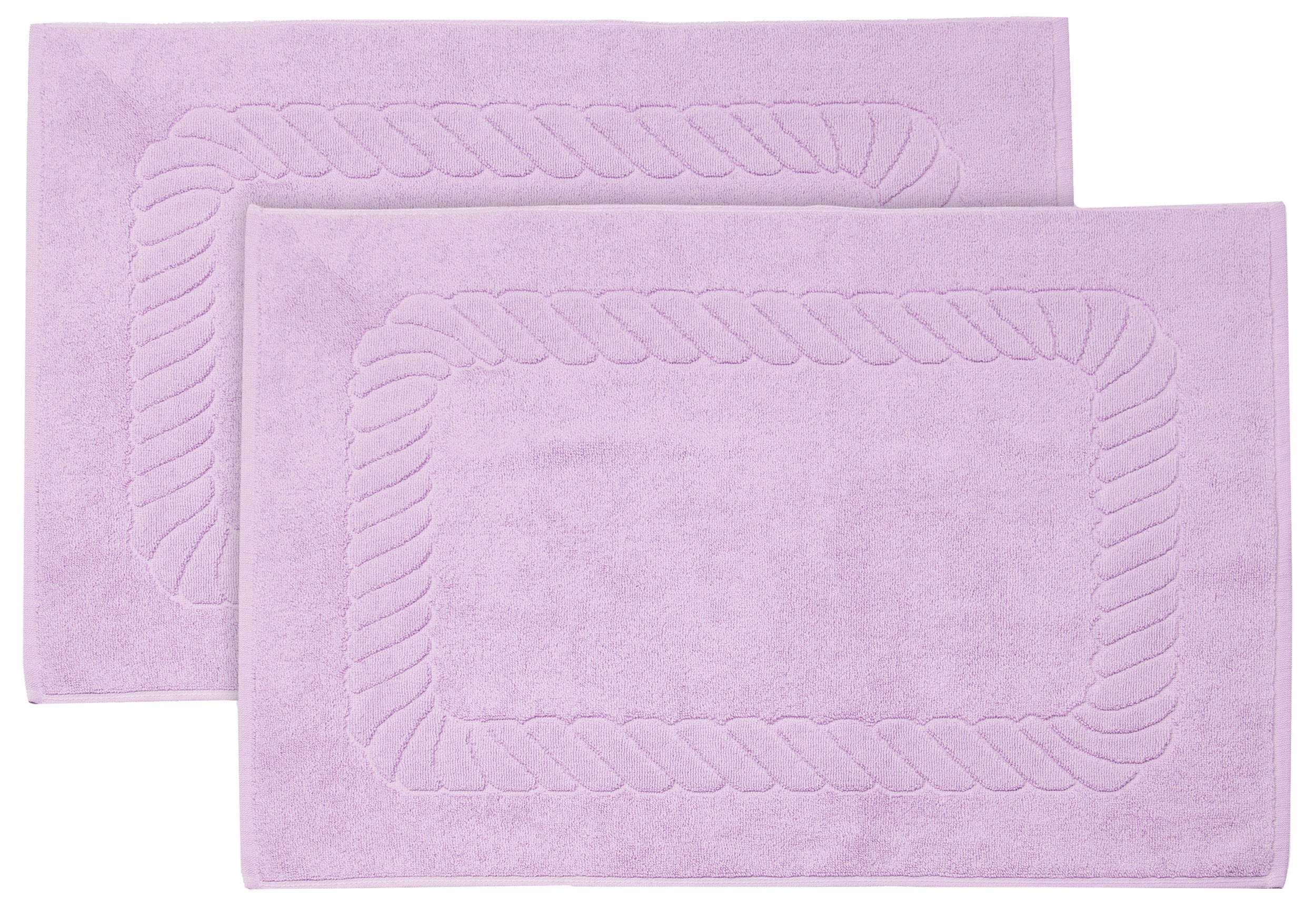 BADEMATTE, 2er-Set, 50x70 cm, 100% Baumwolle, Lila - Flieder, Textil (50/70cm) - Zollner