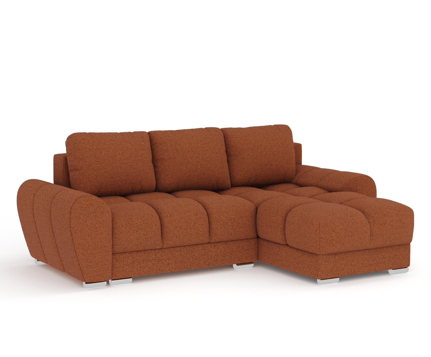 ECKSOFA MIT SCHLAFFUNKTION Peebles Kupferfarbe Webstoff - Chromfarben/Kupferfarben, Holz/Holzwerkstoff (256/175cm) - Maison de Reve
