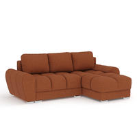 ECKSOFA MIT SCHLAFFUNKTION Peebles Kupferfarbe Webstoff - Chromfarben/Kupferfarben, Holz/Holzwerkstoff (256/175cm) - Maison de Reve