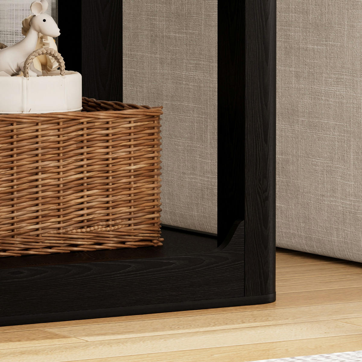 BEISTELLTISCH 2er-Set 50x40x60 cm aus MDF Schwarz mit 2 Ablagen - Schwarz, Holzwerkstoff (50/40/60cm) - IVMEU