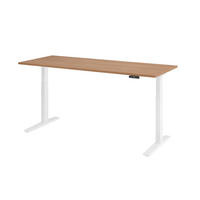 SCHREIBTISCH elektrisch XMKA 80/200/74 cm in Nussbaumfarben/Weiß - Nussbaumfarben/Weiß, Holzwerkstoff (80/200/74cm) - bümö