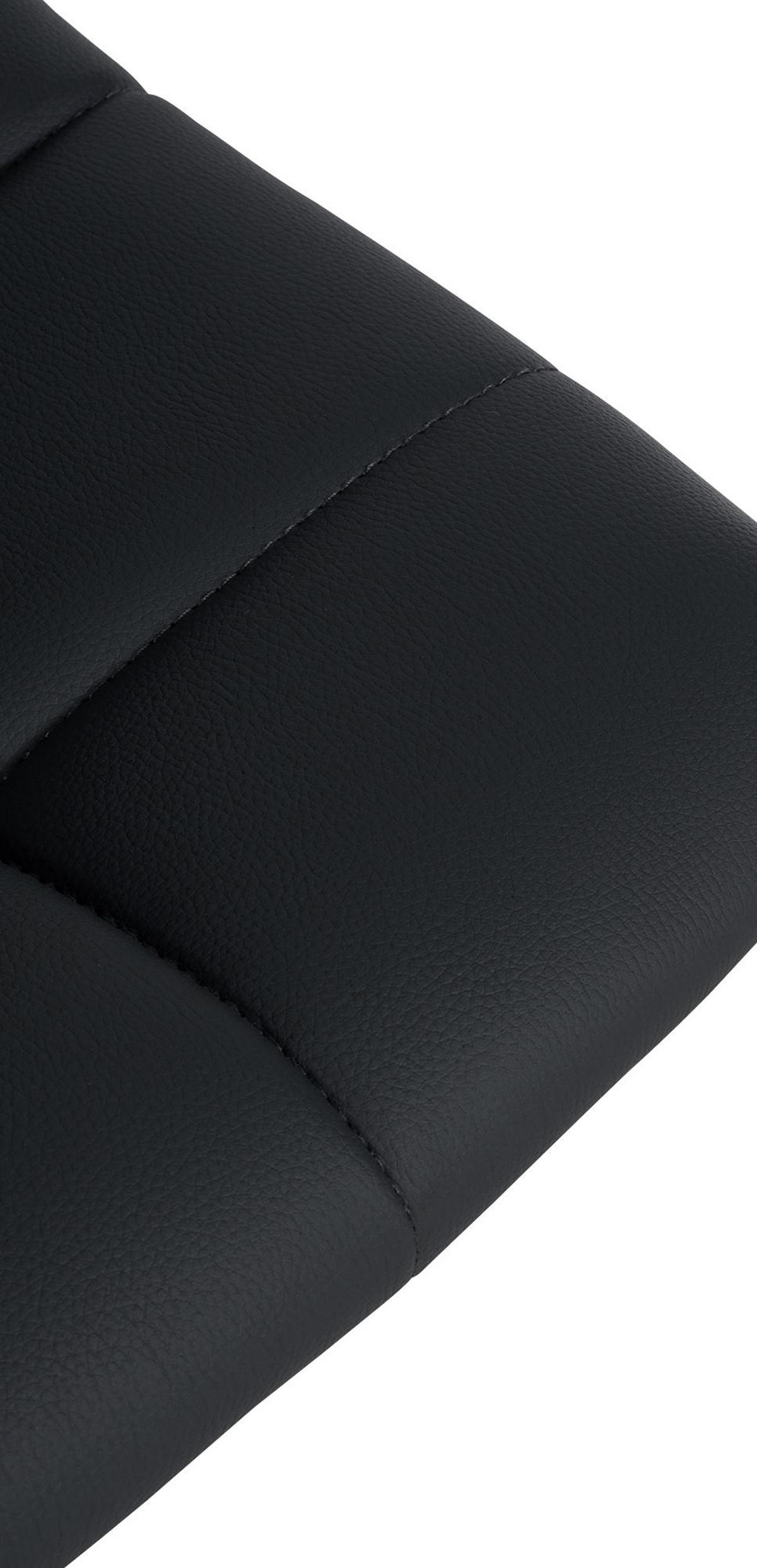BARHOCKER James Kunstleder chrom schwarz - Chromfarben/Schwarz, Kunststoff/Metall (43/108.5/46.5cm) - TPFLiving