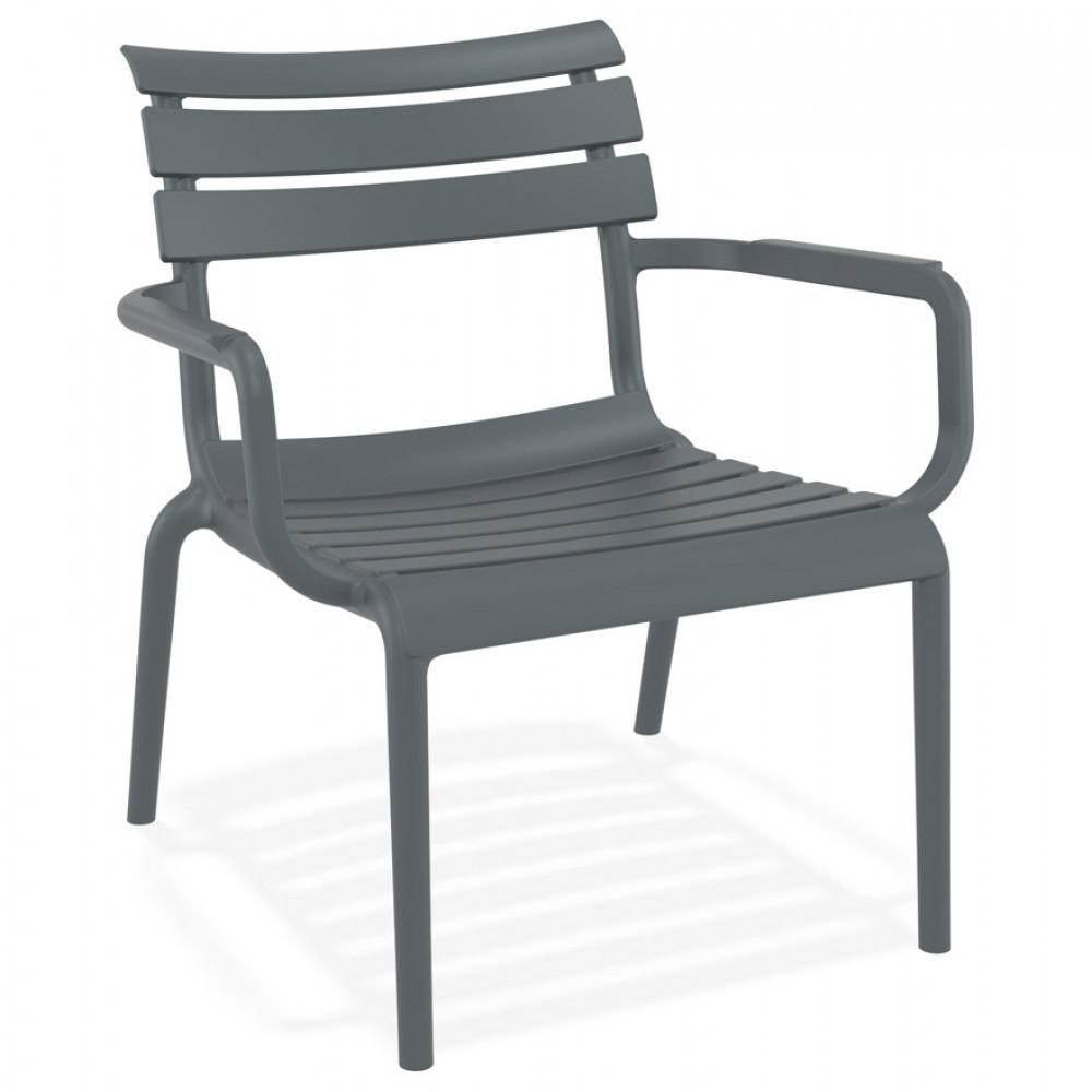 STUHL mit Armlehnen grau 68x76x70cm - Grau, Kunststoff (68/76/70cm) - AlterEgo