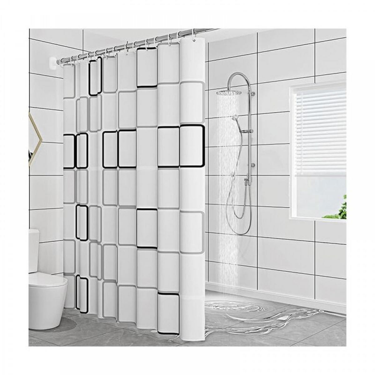 DUSCHVORHANG Polyester schimmelresistent wasserdicht waschbar antibakteriell schnell trocknend für Badewannen und Badezimmer - Weiß, Kunststoff (180/180cm) - MCBOSON