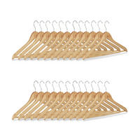 SÚPRAVA vešiakov - svetlohnedá, kov/drevo (44.5/22.5/1.3cm) - Relaxdays