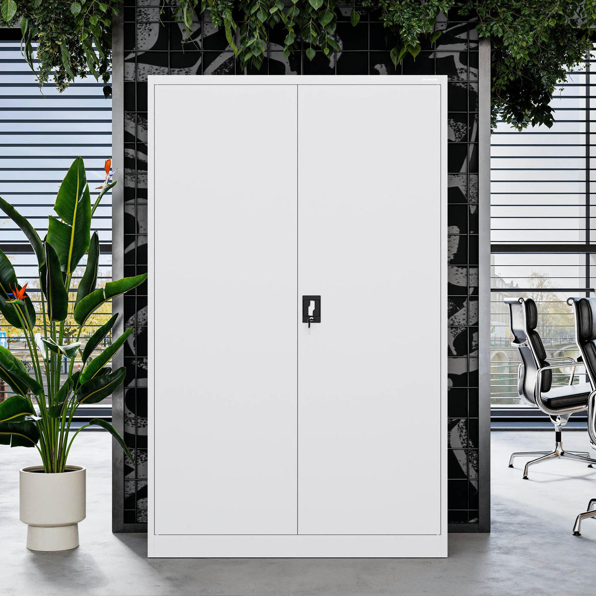 METALL-BÜROSCHRANK JAN II D600 - Weiß, Metall (115/185/60cm) - Jan Nowak