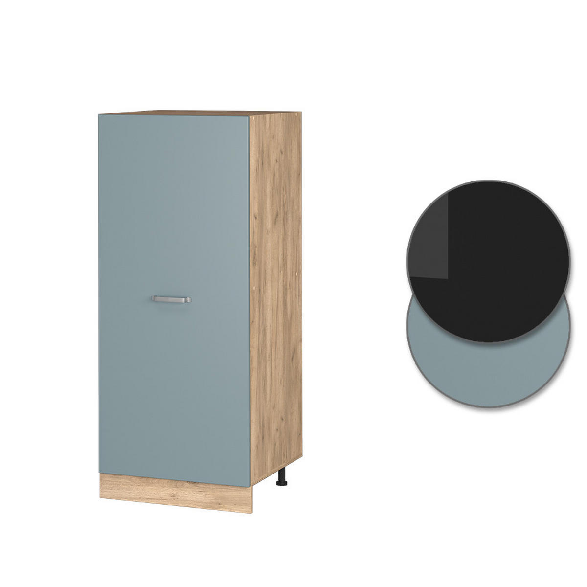 HOCHSCHRANK R-Line Blau-Grau 60 cm - Honigeiche/Eiche Wotan, Holzwerkstoff (60/143/57cm) - Vicco