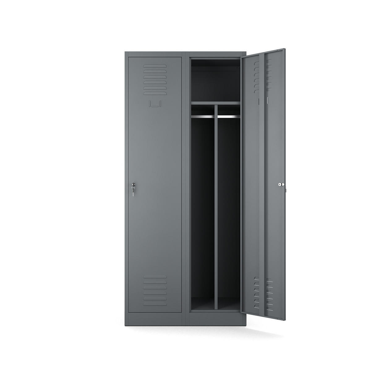 MEHRZWECKSCHRANK 2-türig aus Metall Anthrazit 80x180x50cm - Anthrazit, Metall (80/180/50cm) - Muralo
