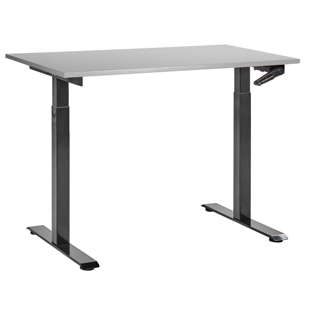 SCHREIBTISCH grauschwarz 120/72 cm manuell höhenverstellbar Destin III - Schwarz/Grau, Holz (72/120/74cm) - Beliani
