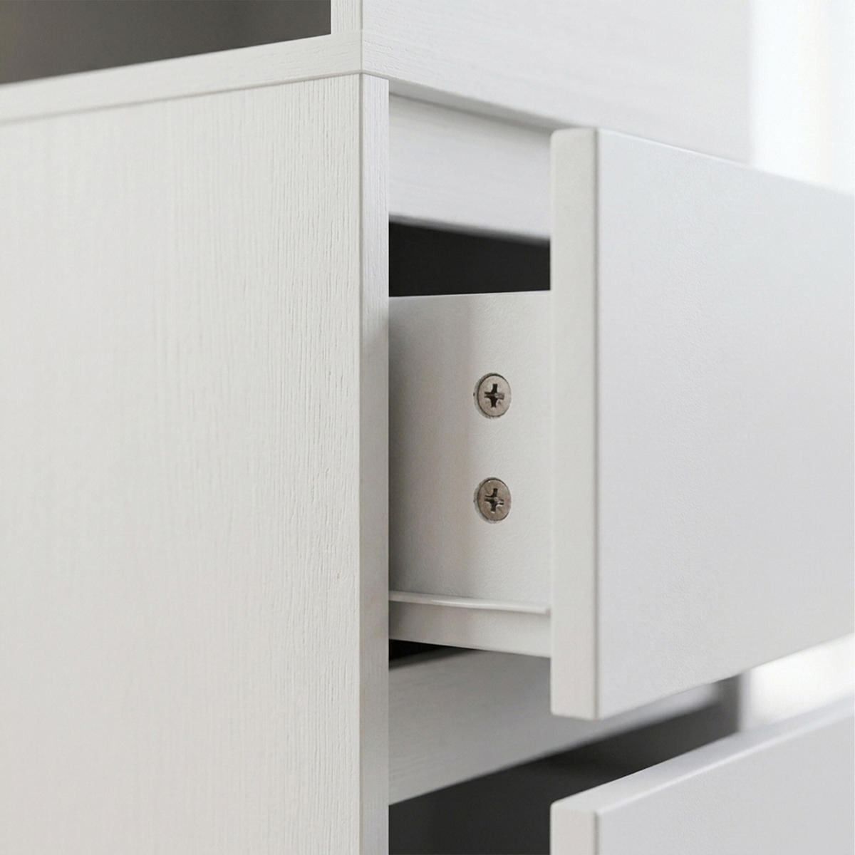 STOLÍK Biely MDF 2 zásuvky - biela, kompozitné drevo (24/64/30cm) - Relaxdays