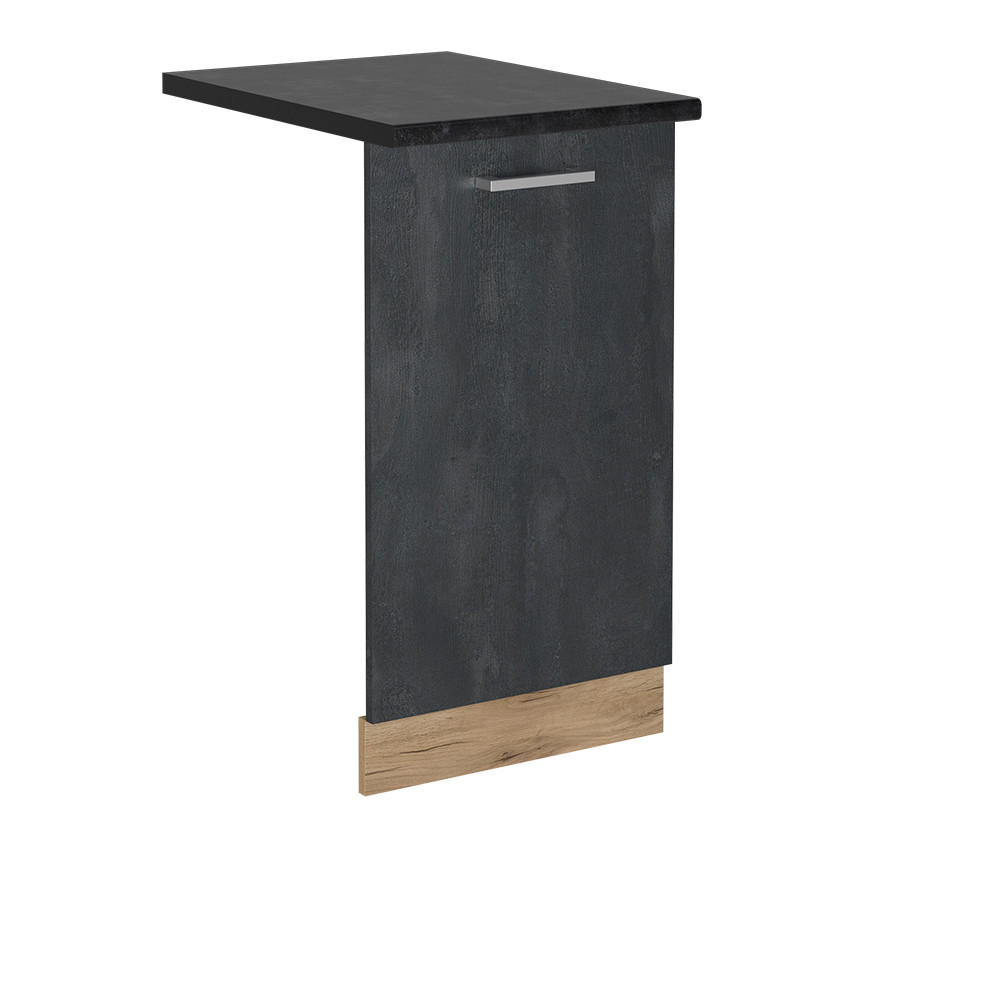 GESCHIRRSPÜLBLENDE R-Line Schwarz Beton 45 cm , AP Anthrazit - Honigeiche/Schwarz, Holzwerkstoff (45/81.8/1.6cm) - Vicco