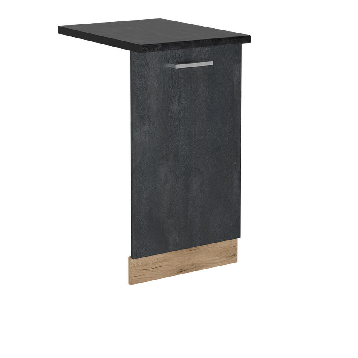 GESCHIRRSPÜLBLENDE R-Line Schwarz Beton 45 cm , AP Anthrazit - Honigeiche/Schwarz, Holzwerkstoff (45/81.8/1.6cm) - Vicco