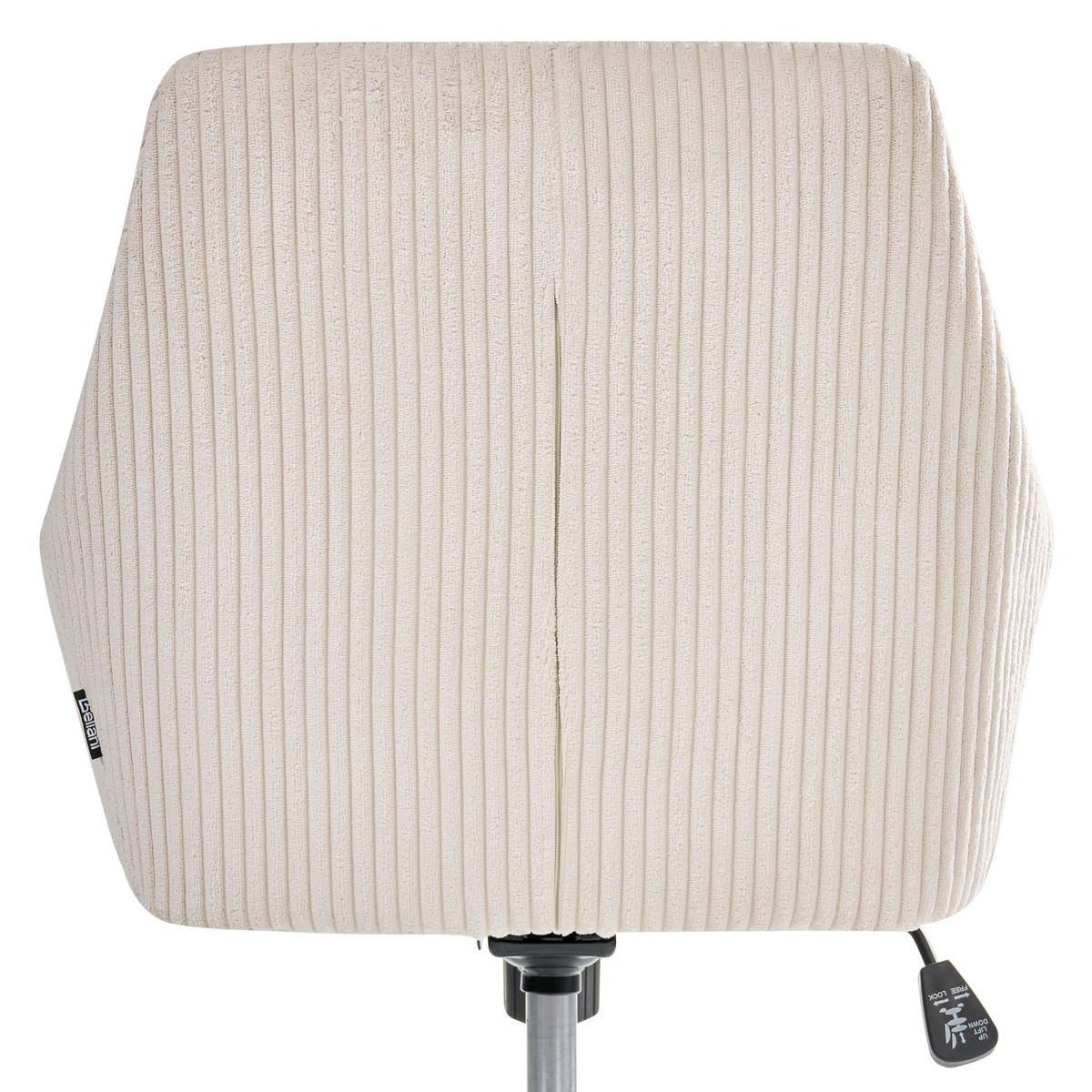 BÜROSTUHL Cord Hellbeige Wellston - Beige/Silberfarben, Textil/Metall (55/80/55cm) - Beliani