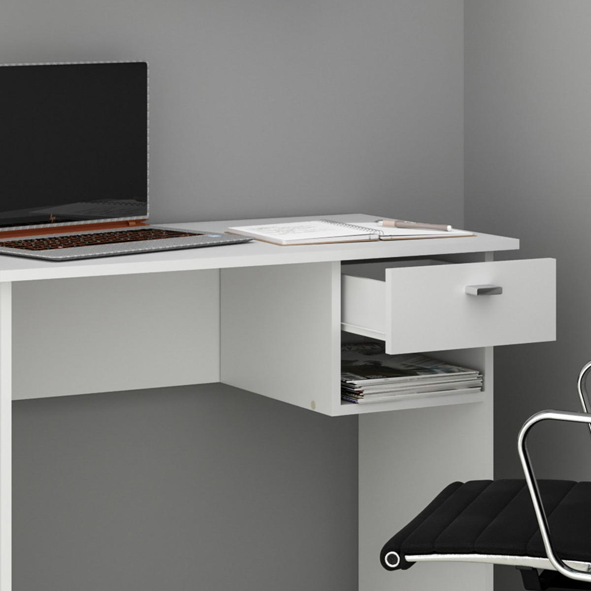 SCHREIBTISCH Colin Weiß 90 x 50 cm - Weiß, Holzwerkstoff (50/90/74.6cm) - Vicco