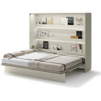 SCHRANKBETT BC-14 - 160x200cm Horizontal - Kaschmir mit Matratze - Kaschmir, Holzwerkstoff (200/160cm) - Meblini